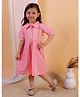 Junitos Sleeveless Solid Shirt Style Dress - Light Pink