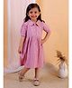 Junitos Half Sleeves  Solid Shirt Style Dress - Light Violet