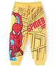 Babyhug Marvel Cotton Looper Full Length Lounge Pant with Spiderman Print - Yellow