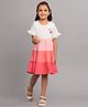 Zion Half Sleeves Cut & Sew With Floral Applique Dress - Pink