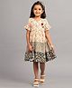 Zion Half Sleeves Cut & Sew With Floral Printed Dress - Multi Colour