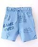 Evimo Single Jersey Knit Above Knee Length Shorts Text Print - Light Blue