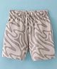 Evimo Single Jersey Knit Above Knee Length Shorts Marble Print - Grey
