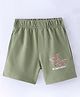 Evimo Single Jersey Above Knee Length  Shorts Text Print - Olive