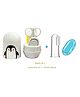Joy Buzz Baby 4 in 1 Grooming Manicure & Pedicure Nail Essential Kit with Baby Silicone Soft Bristles Finger Brush for Oral Dental Care - Multicolour