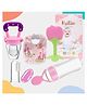 Kritiu Baby Fruit Feeder Pacifier Silicone Baby Food Dispensing Spoon 90 ml Fruit Teether Finger Brush & Baby Bib Combo - Pink