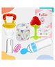 Kritiu Baby Fruit Feeder Pacifier Silicone Baby Food Dispensing Spoon 90 ml Fruit Teether Finger Brush & Baby Bib Combo - Multicolor
