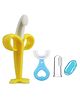 Kritiu Baby Banana Shape Toothbrush U Shape & Fingure Toothbrush Combo - Multicolor