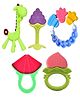 Kritiu Baby Silicone Non Toxic Teether Toy Pack Of 5 - Multicolor