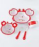 Crab Shaped Bamboo Fibre Sectioned Feeding Set - Red