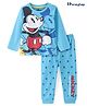 HoneyHap Disney Single Jersey Knit Full Sleeves Night Suit With Mickey Mouse Graphics - Multicolor