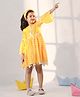 Vastramay Three Fourth Sleeves Bandhej Printed Dress - Yellow
