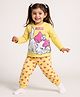 Babyhug Disney Single Jersey Knit  Full Sleeves Night Suit with Marie Graphics - Yellow