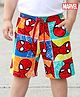 Babyhug Marvel Cotton Knit Knee Length Shorts with Spider- Man Print - Multicolor
