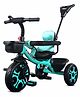 Kidsmate Thunder Plug N Play Kids/Baby Tricycle with Safety Guard Rail and Parental Control | Storage Basket | Fabric Cushion Seat & Bell - (Sea Green)