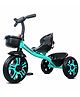 Kidsmate Ninja Plug N Play Durable Kids/Baby Tricycle, Safe & Secure, Storage Basket, Cushion Seat and Seat Belt for 12 Months to 48 Months Boys/Girls/Carrying Capacity Upto 30 Kgs (Sea Green)