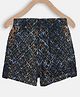 Charkhee Cotton Abstract Printed Shorts - Blue