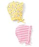 Babyhug 100% Cotton Bonnet Bonnet Caps Cats & Floral Print Pack of 2 - Multicolour
