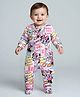 Babyhug Disney Cotton Knit Full Sleeves Footed Sleep Suit with Minnie Mouse Graphics - White