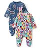 Babyhug Disney Interlock Knit Full Sleeves Sleep Suits With Minnie Mouse Graphics Pack of 2 - Multicolour