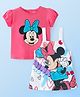 Babyhug Disney Single Jersey Knit  Frock With Half Sleeves Inner Tee & Minnie Mouse Graphics - Multicolor