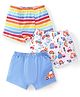 Babyhug 100% Cotton Above Knee Length Trunks Vehicle Print Pack of 3 - Multicolour