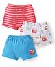 Babyhug 100% Cotton Above Knee Length Trunk Stripes & Vehicle Print Pack of 3 - Multicolour