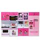 Lattice Modern Kitchen Pretend Play Set with Light & Sound  4 Compartment Cooking Toy for Kids- Pink