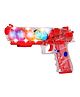 Lattice Transparent Musical Gear Gun with 3D Lights & Sound - Red