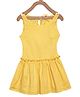 Charkhee Sleeveless Swiss Dots Dress - Yellow