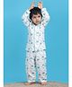 Polka Tots Cotton Woven Full Sleeves Baby Elephant Printed Shirt With Coordinating Pajama - White