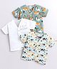 Polka Tots Pack Of 3  Half Sleeves Animal Printed  Cotton  Jhablas - Multi Colour