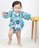 Polka Tots Cotton Half Sleeves Abstract Printed Onesie With Bag  - Blue