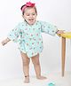 Polka Tots Cotton Half Sleeves Juice  Printed Onesie With Bag  - Blue