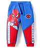 Babyhug Marvel Terry Knit Full Length Lounge Pant with Spider Man Print - Blue & Red