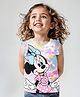 Babyhug Disney Cotton Sleeveless Top With Frills Detailing & Minnie Mouse Graphics - Multicolour