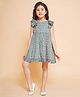 Little Bansi Frill Sleeves Floral Printed Dress - Blue