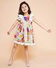Little Bansi Frill Sleeves Floral Printed Dress - Light Green