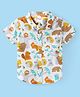 Babyhug Cotton Woven Half Sleeves Shirt Animal Print - Multicolour