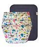 Dumbledo Premium WhiteShape Free Size Leak proof Washable Unisex Reusable Cloth Diaper With 6-layer Black Insert - White