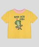 Somersault Cotton Half Sleeves Spinach Girl Text Printed Tee - Yellow