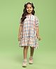 Somersault Half Sleeves Checked Tiered Dress - Multi Colour