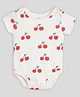 Somersault Half Sleeves Cherry Printed Onesie - Ecru Cream