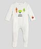 Somersault Cotton Knit Full Sleeves Vegetables Printed Sleepsuit - Ecru Cream