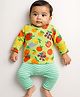 Somersault Single Jersey Full Sleeves Fruits & Vegetables Printed Tee & Pant Set - Multi Colour