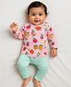 Somersault Single Jersey Full Sleeves Fruits & Vegetables Printed Tee & Pant Set - Multi Colour