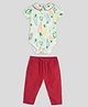 Somersault Half Sleeves Vegetables Printed Onesie & Pant Set - Multi Colour