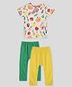 Somersault Single Jersey Half Sleeves Vegetables Printed Tee With Pants - Multi Colour