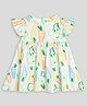 Somersault Frill Sleeves Vegetables Printed Dress - White