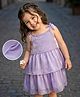 Kookie Kids Sleeveless Party Layered Frock Solid Colour - Purple